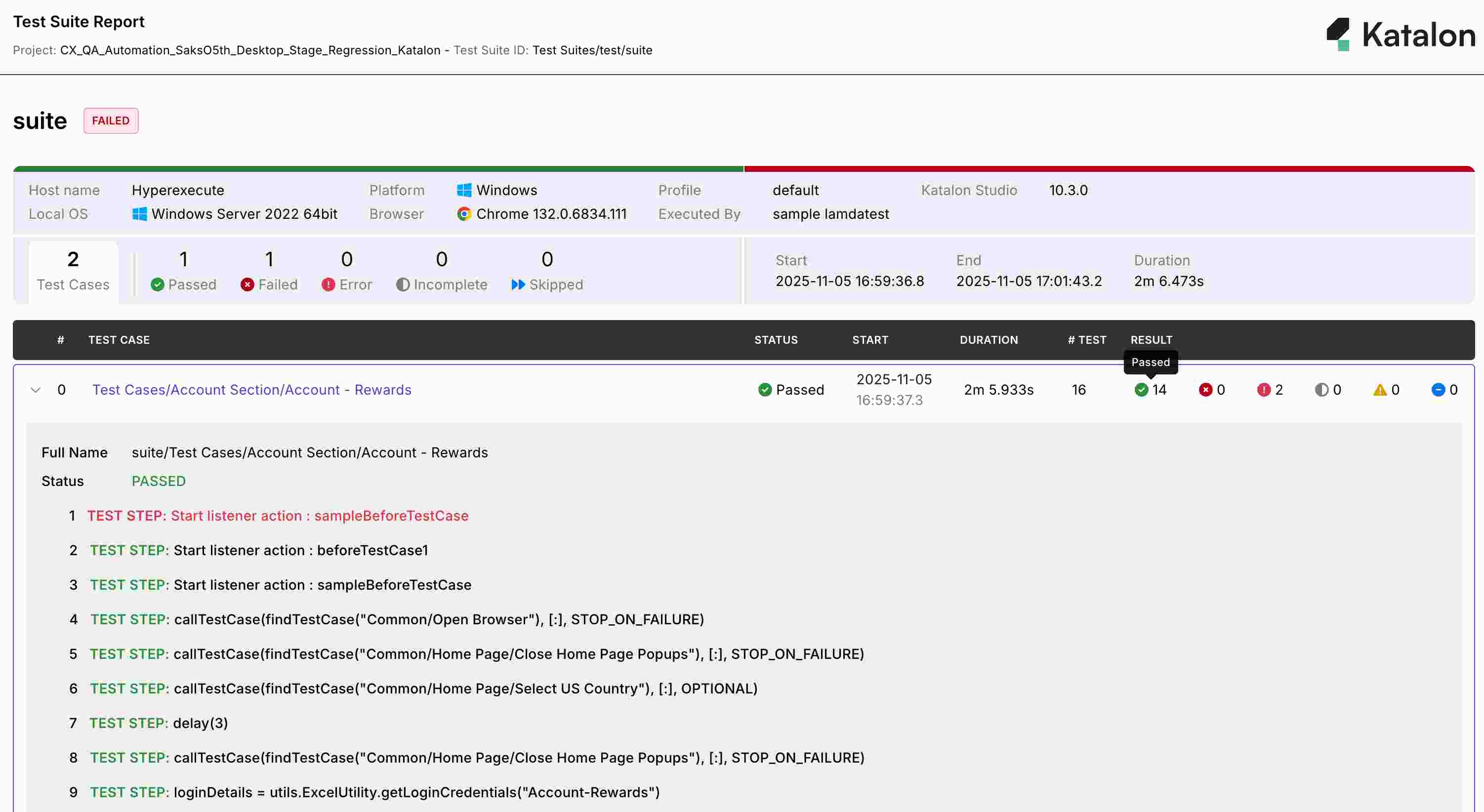 Katalon Report Generation Support in LambdaTest HyperExecute