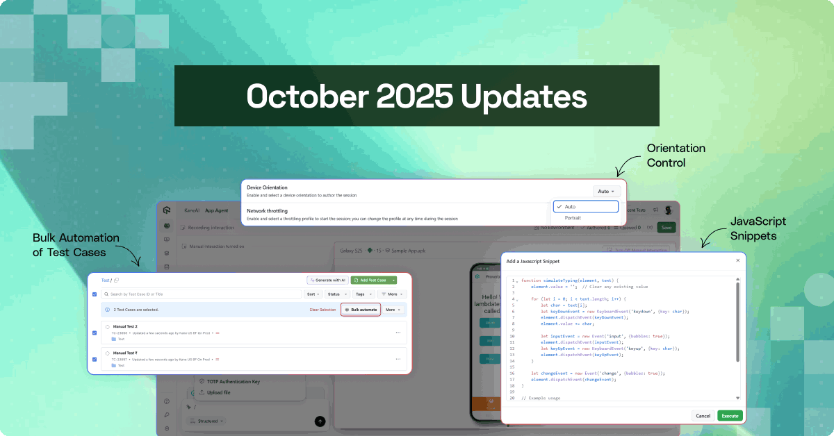October'25 Updates: Enhanced App Authoring in KaneAI, Run SmartUI Tests With GitHub Actions and More! | TestMu AI (Formerly LambdaTest)
